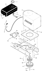 Engine Mount Diagram and Parts List for 405005X99A 2003 Briggs and Stratton Lawn Tractor